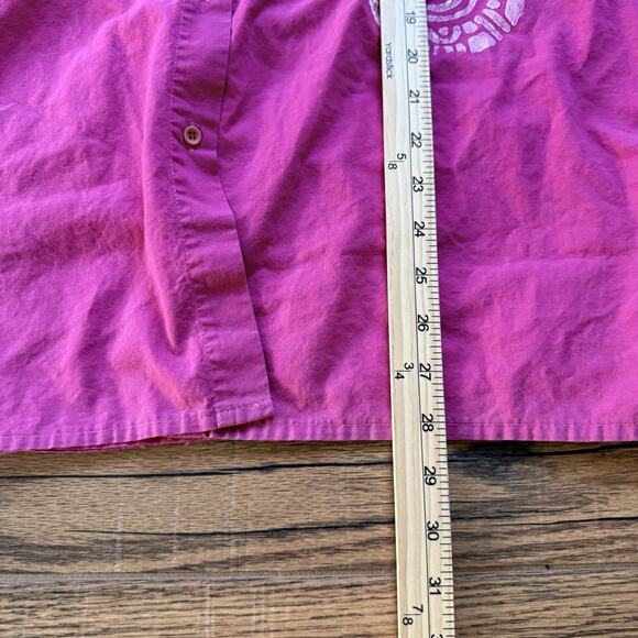 Vintage Worlds Apart Portugal Tribal Print Shirt Pink Boho Art Cotton M - Picture 5 of 7